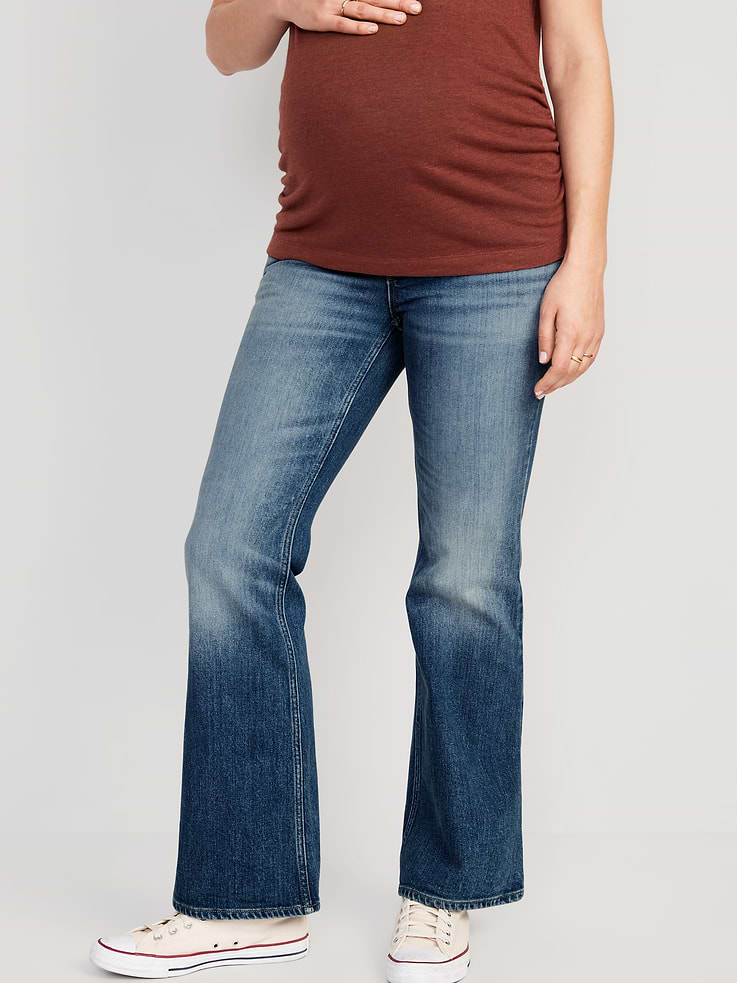 Image 1 of 5, full-panel waistband, faux fly, front scoop pockets, back patch pockets, Product #578760
