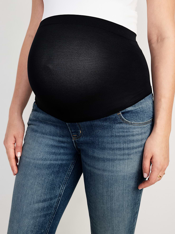Image 5 of 5, Maternity Full-Panel Flare Jeans