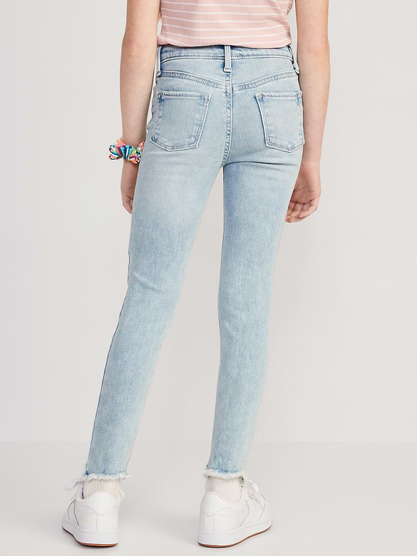 Jegging Rockstar super ajusté à extensibilité 360° à ourlet effiloché et à taille haute pour Fille