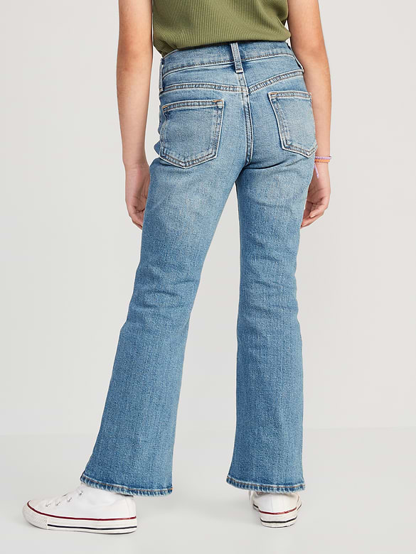 Jean évasé taille haute avec Robustesse intégrée pour Fille