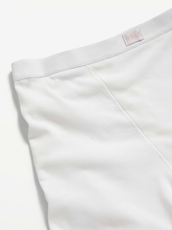High-Waisted Ribbed Boyshort Briefs -- 3-inch inseam