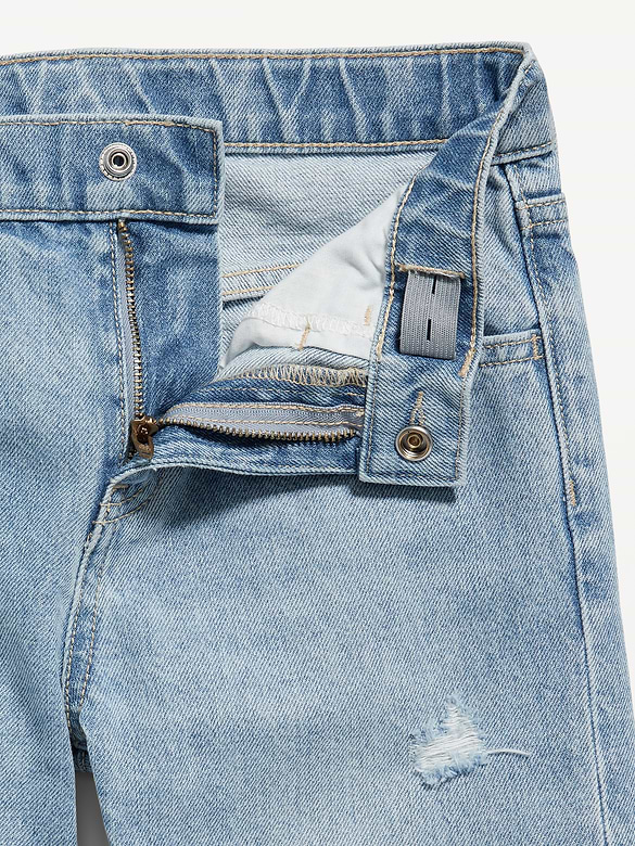 Jean coupe généreuse jambe large à taille haute et ourlet effiloché pour Fille