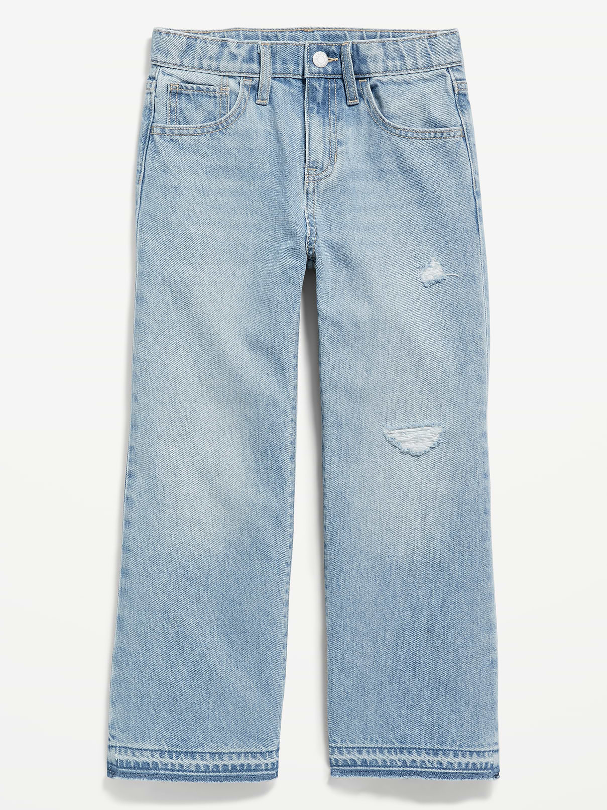 Image number 4 showing, High-Waisted Baggy Ripped Wide-Leg Jeans for Girls