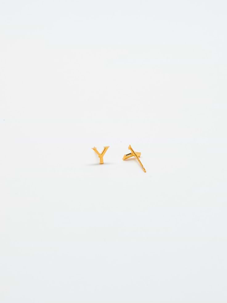 Image number 2 showing, Admiral Row Gold Initial Earrings