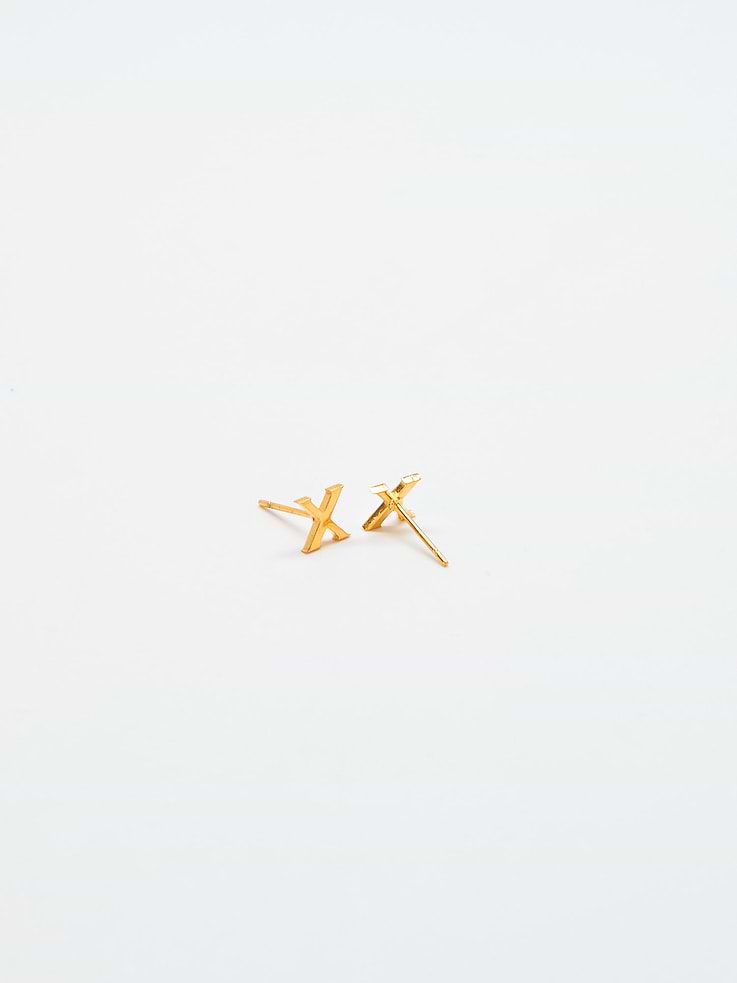 Image number 2 showing, Admiral Row Gold Initial Earrings