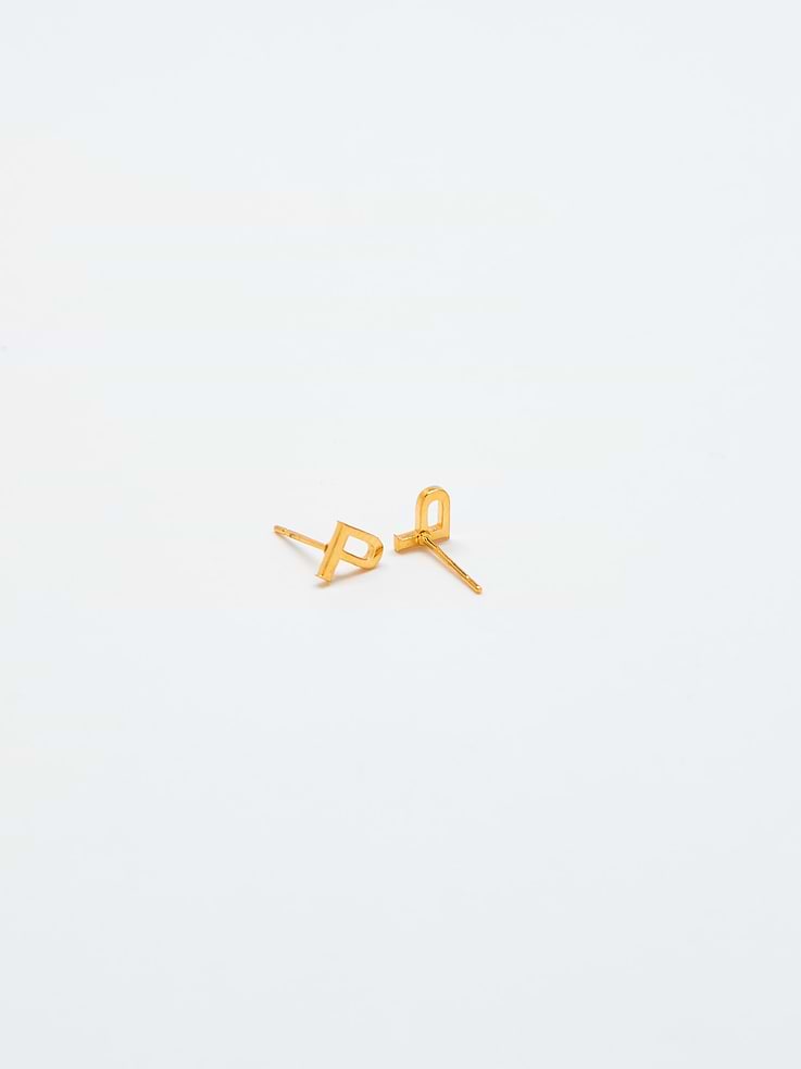 Image number 2 showing, Admiral Row Gold Initial Earrings