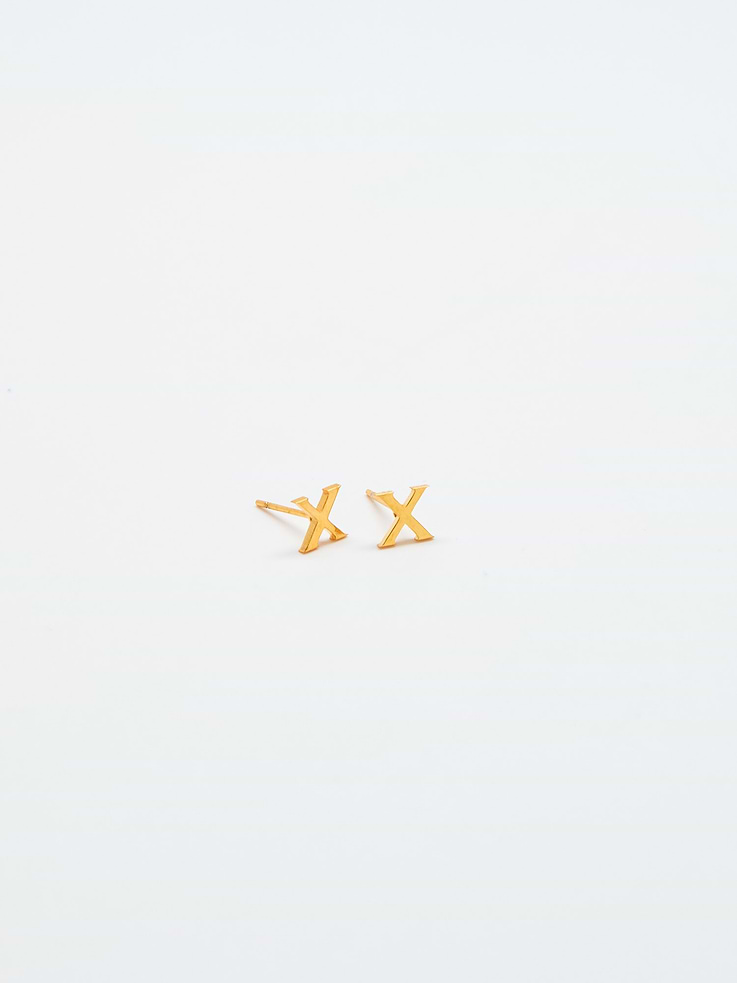 Image number 1 showing, Admiral Row Gold Initial Earrings