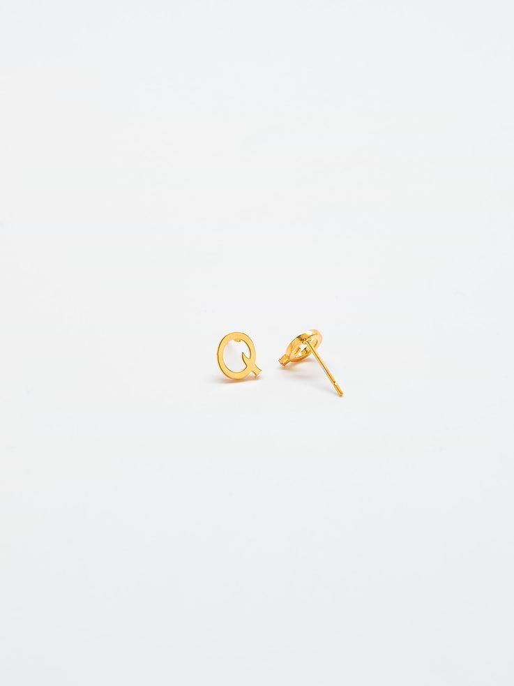 Image number 2 showing, Admiral Row Gold Initial Earrings