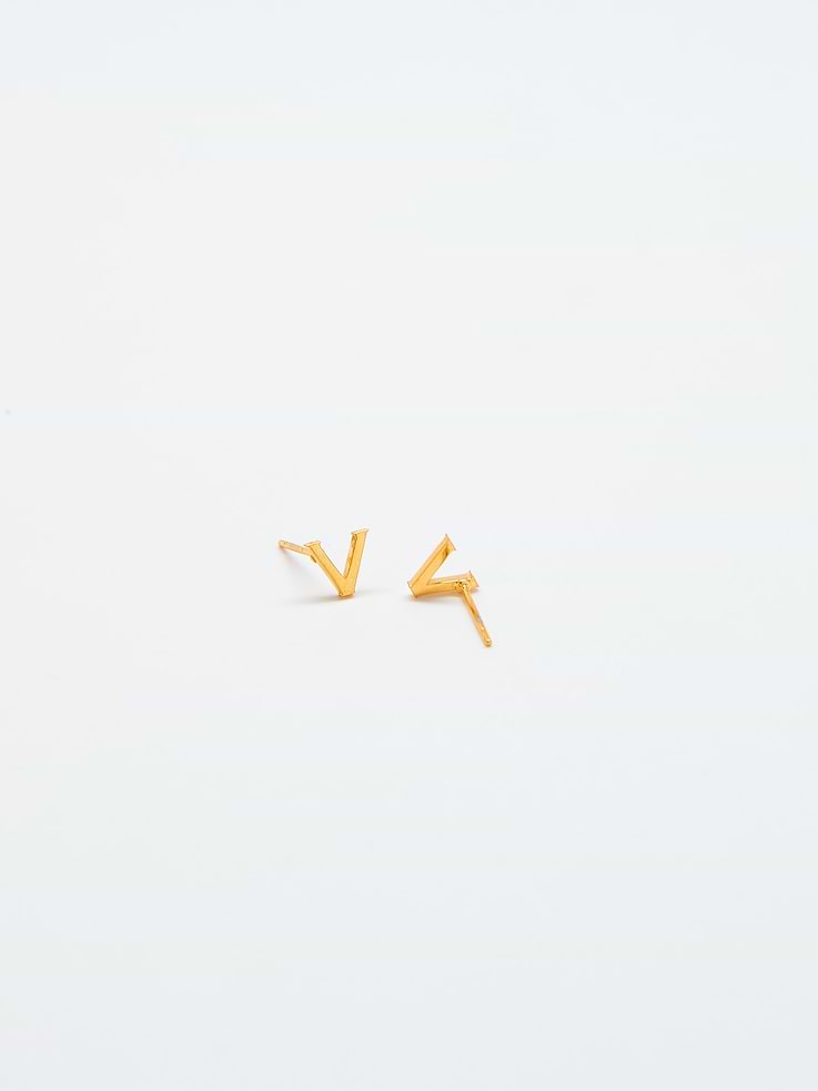 Image number 1 showing, Admiral Row Gold Initial Earrings
