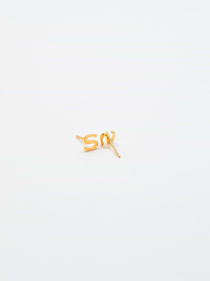 Image number 2 showing, Admiral Row Gold Initial Earrings