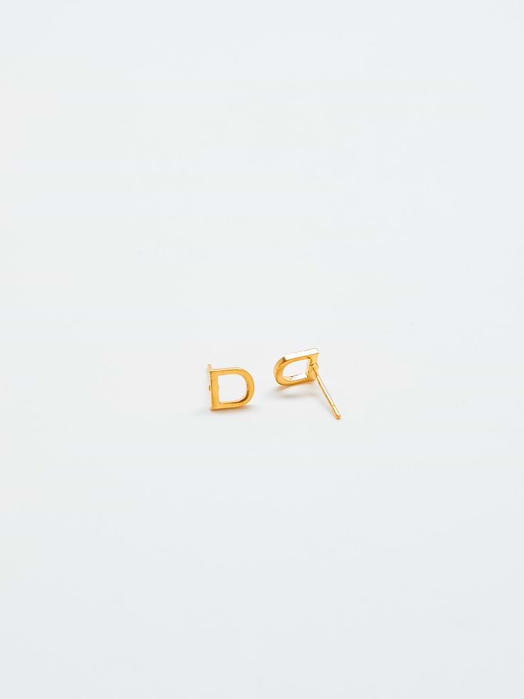 Image number 2 showing, Admiral Row Gold Initial Earrings