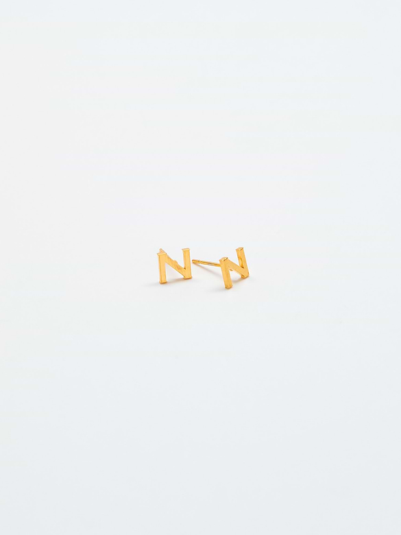 Admiral Row Gold Initial Earrings