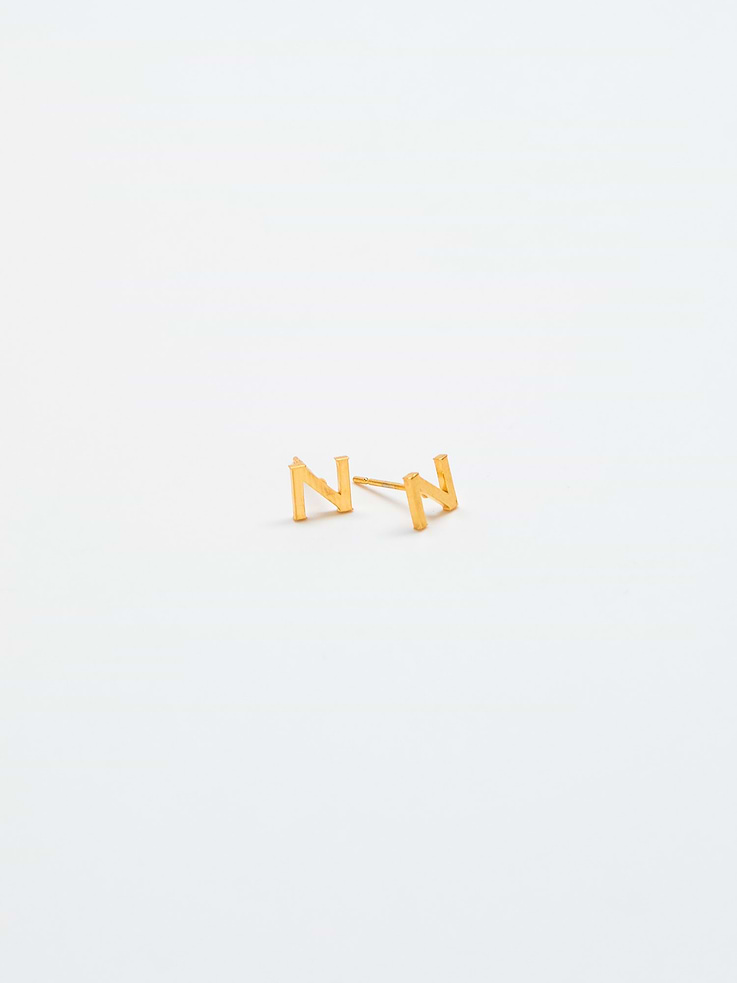Image number 1 showing, Admiral Row Gold Initial Earrings