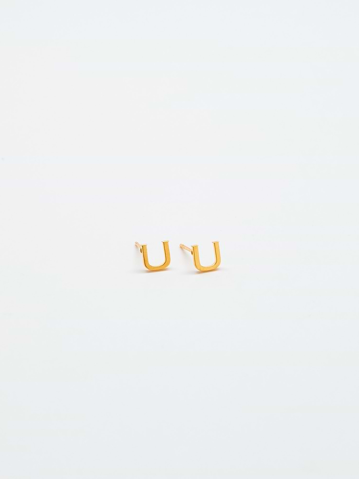 Image number 1 showing, Admiral Row Gold Initial Earrings