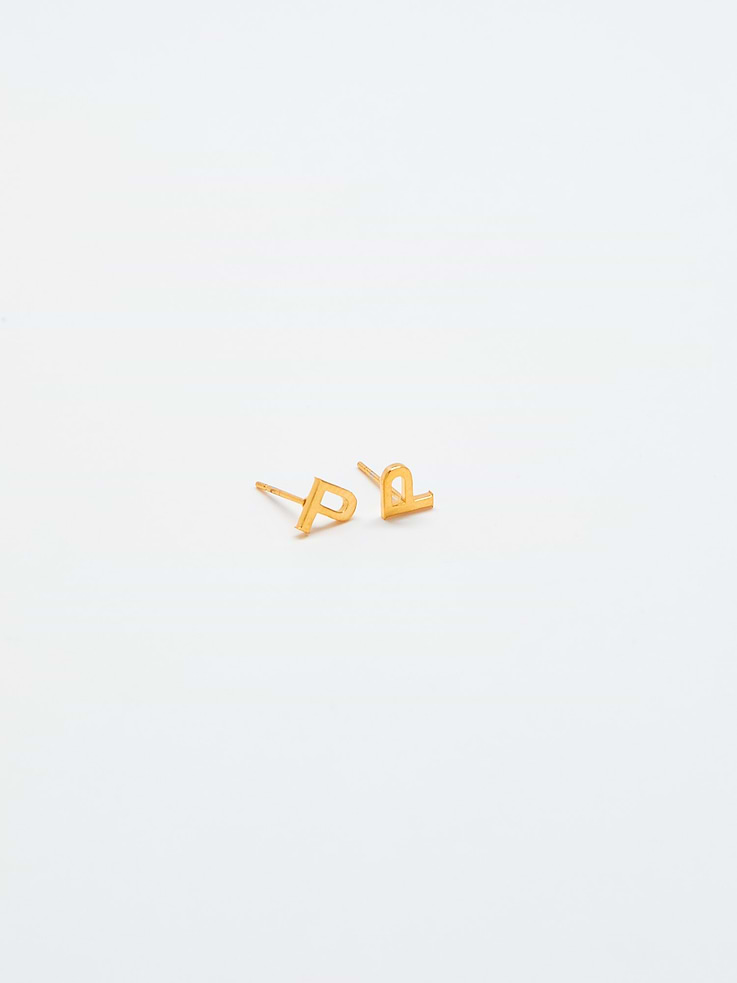 Image number 1 showing, Admiral Row Gold Initial Earrings