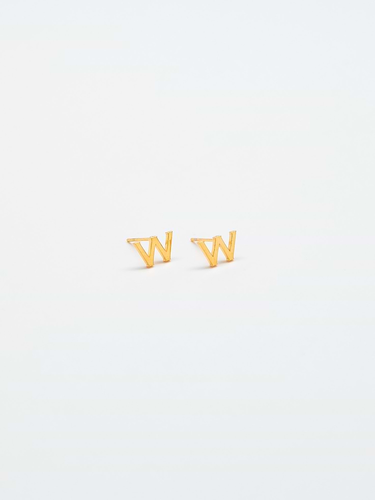Image number 1 showing, Admiral Row Gold Initial Earrings