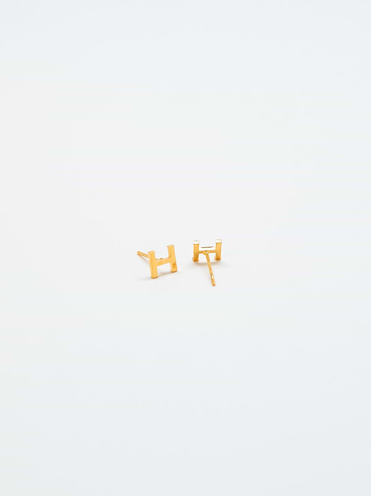 Image number 2 showing, Admiral Row Gold Initial Earrings