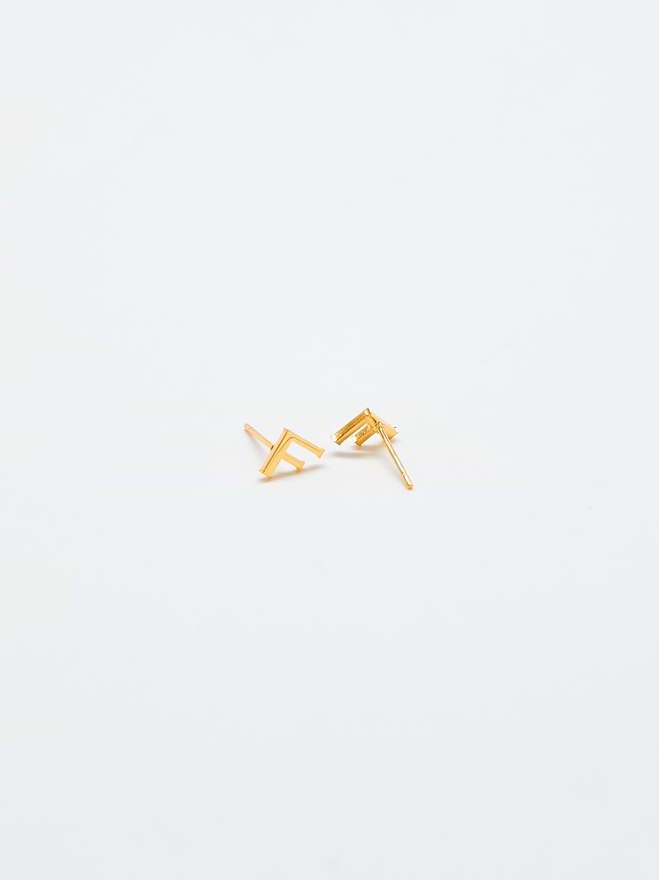 Image number 2 showing, Admiral Row Gold Initial Earrings