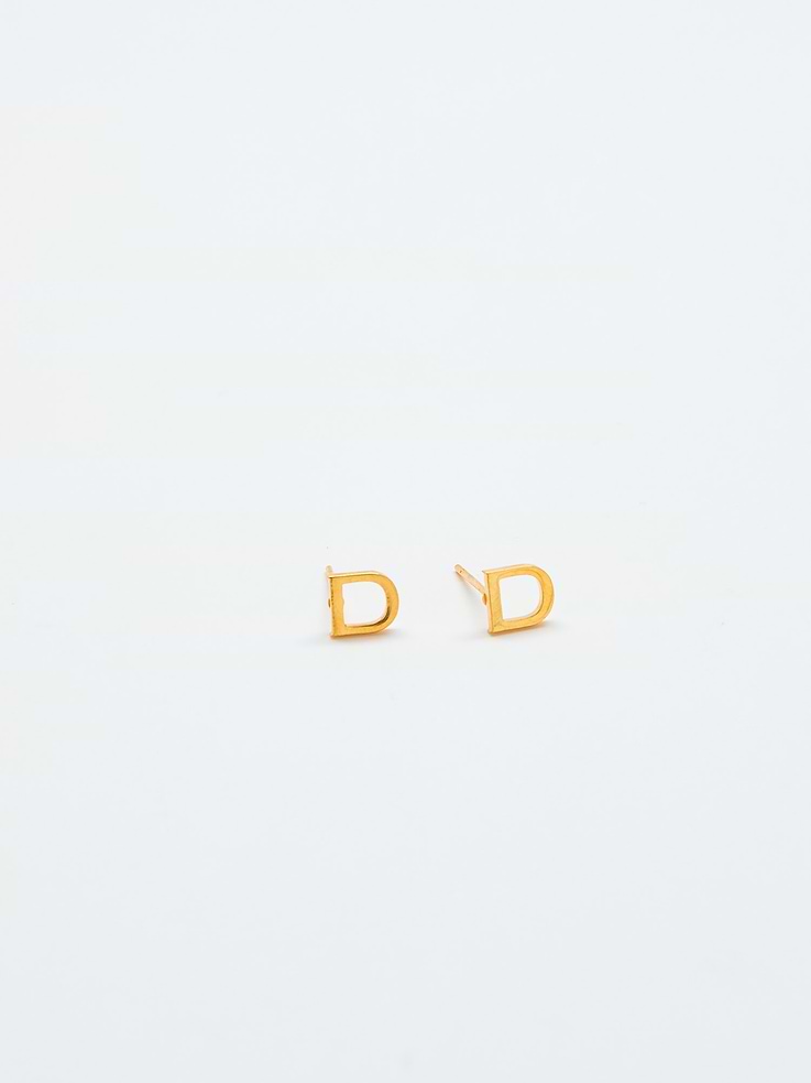 Image number 1 showing, Admiral Row Gold Initial Earrings