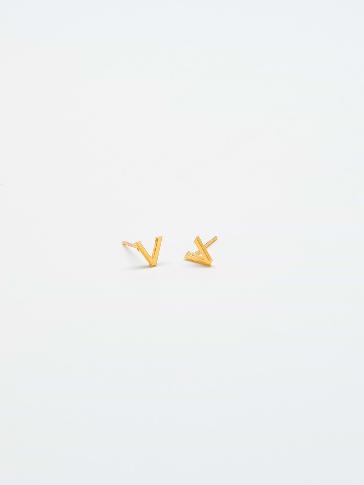 Image number 2 showing, Admiral Row Gold Initial Earrings