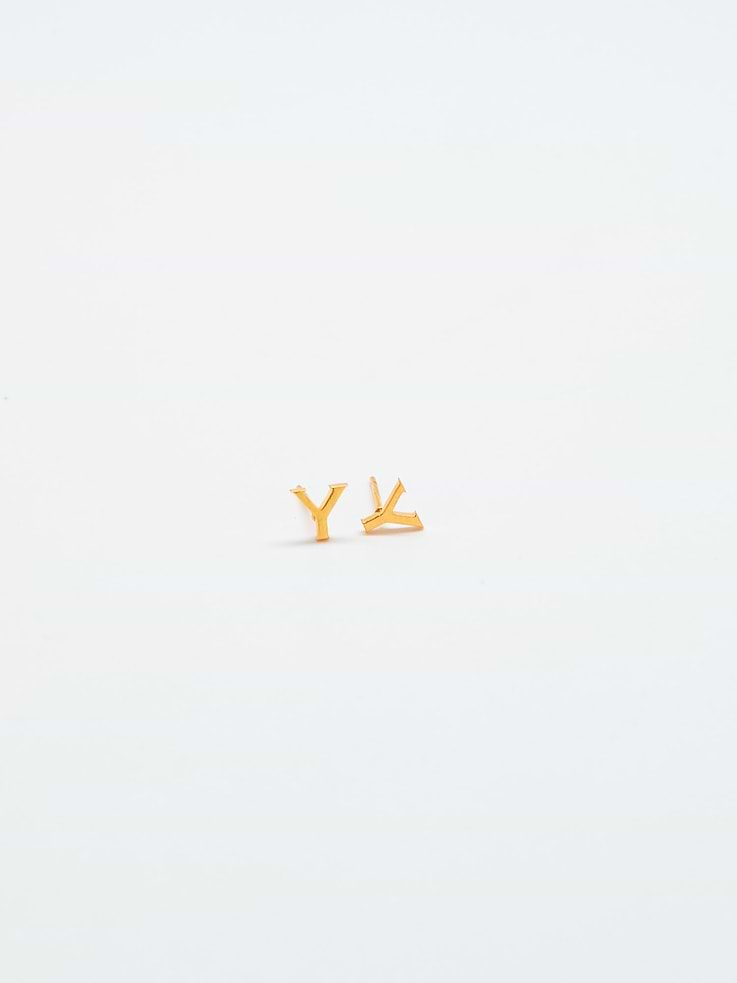 Image number 1 showing, Admiral Row Gold Initial Earrings