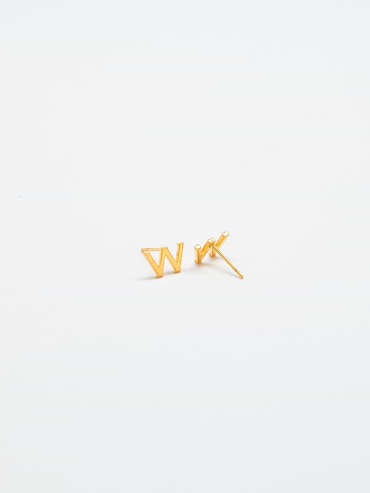 Image number 2 showing, Admiral Row Gold Initial Earrings