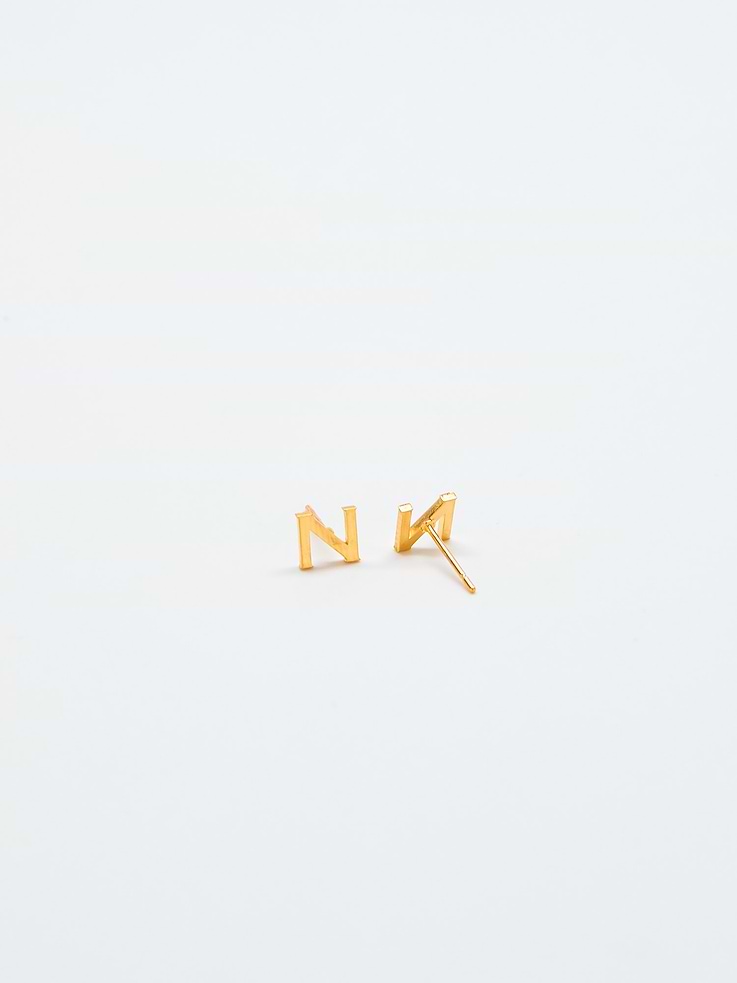 Image number 2 showing, Admiral Row Gold Initial Earrings
