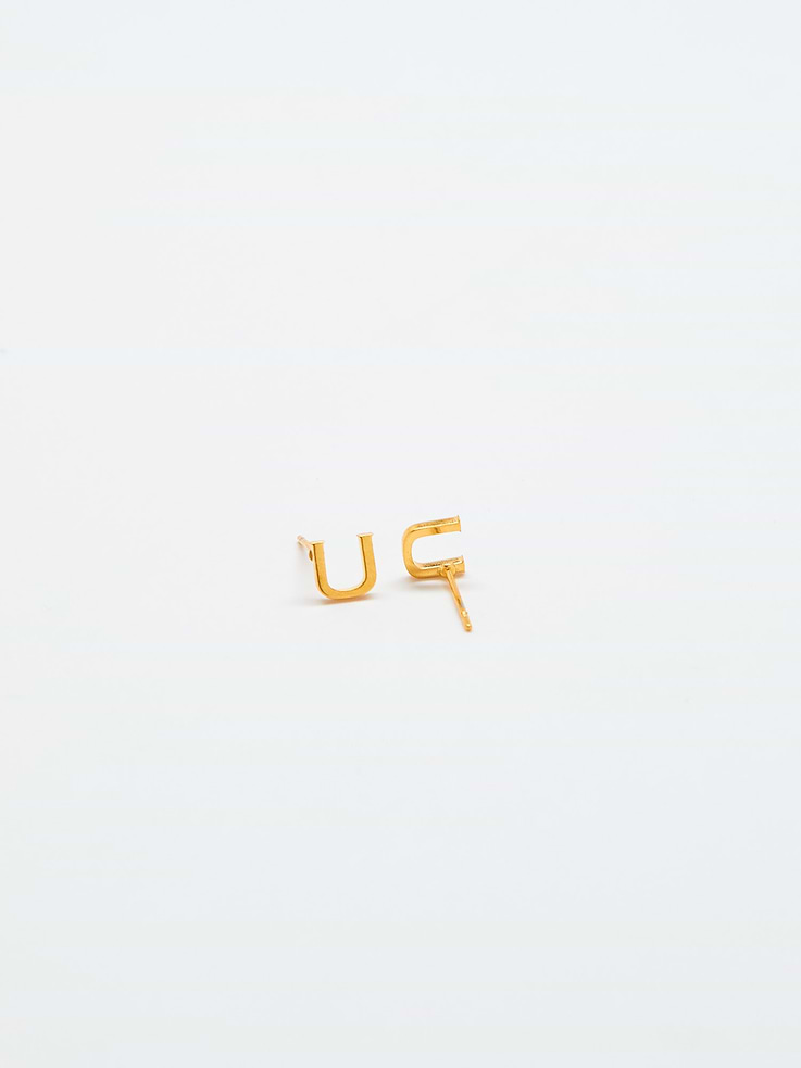 Image number 2 showing, Admiral Row Gold Initial Earrings