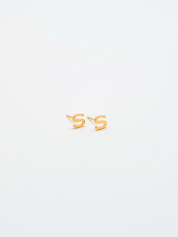 Admiral Row Gold Initial Earrings