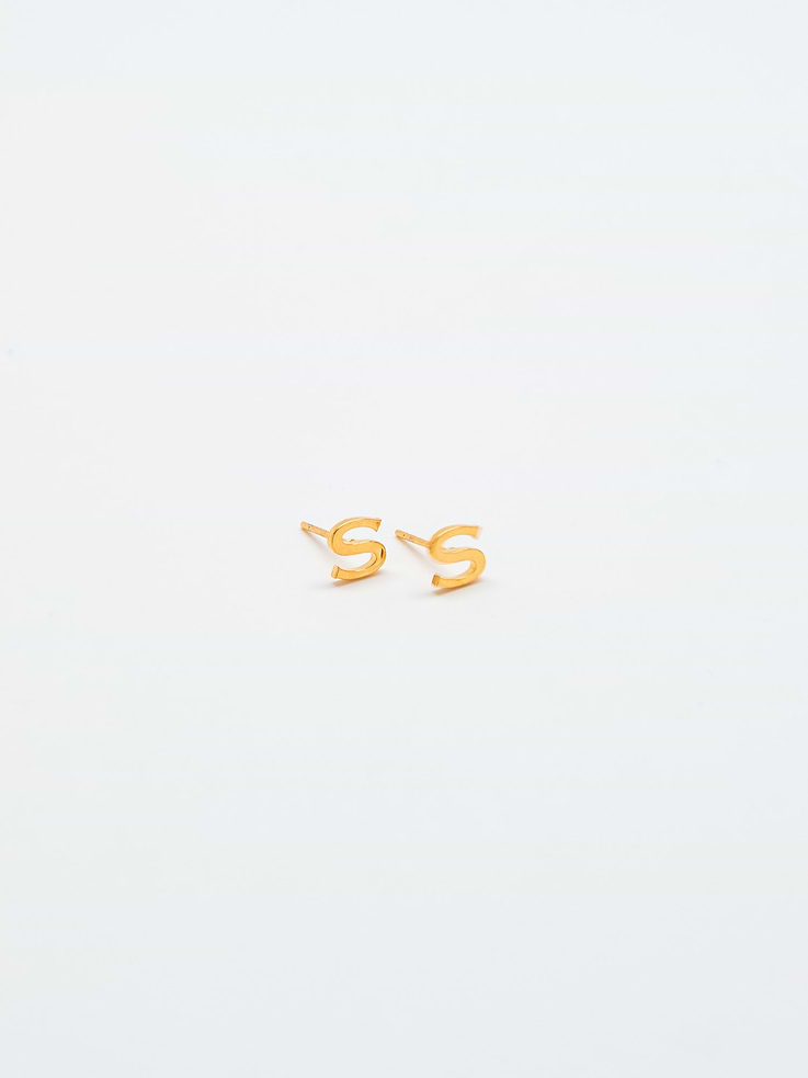 Image number 1 showing, Admiral Row Gold Initial Earrings
