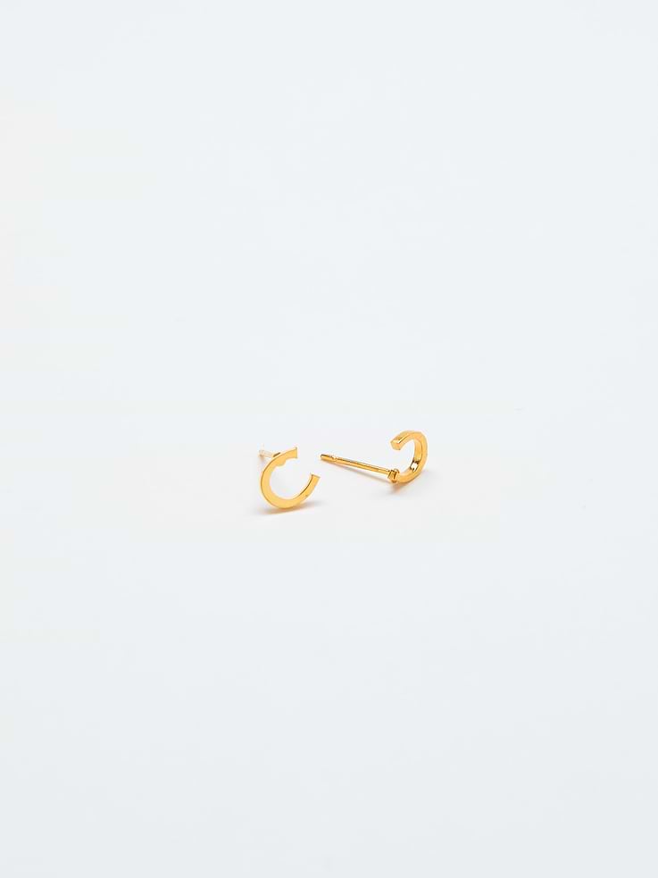 Image number 2 showing, Admiral Row Gold Initial Earrings