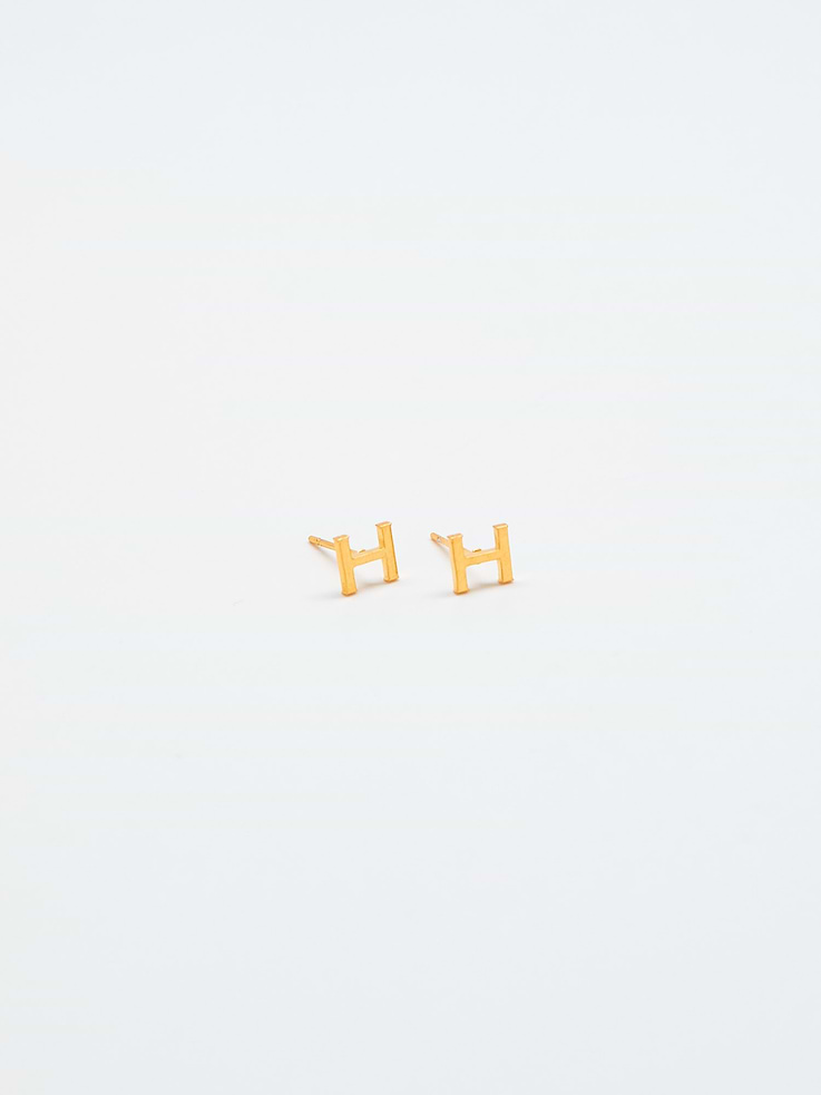 Image number 1 showing, Admiral Row Gold Initial Earrings