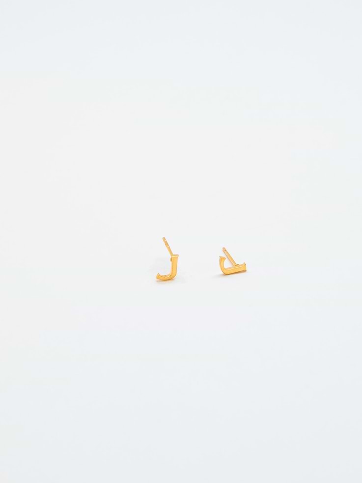Image number 1 showing, Admiral Row Gold Initial Earrings