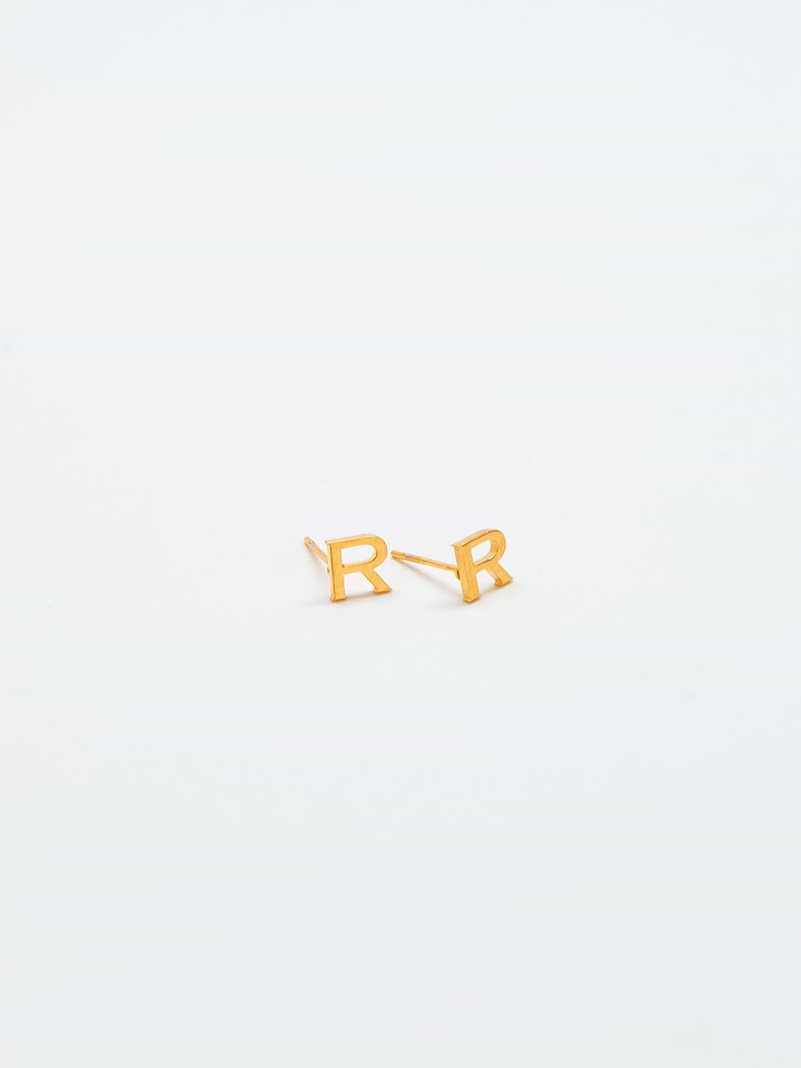 Image number 1 showing, Admiral Row Gold Initial Earrings