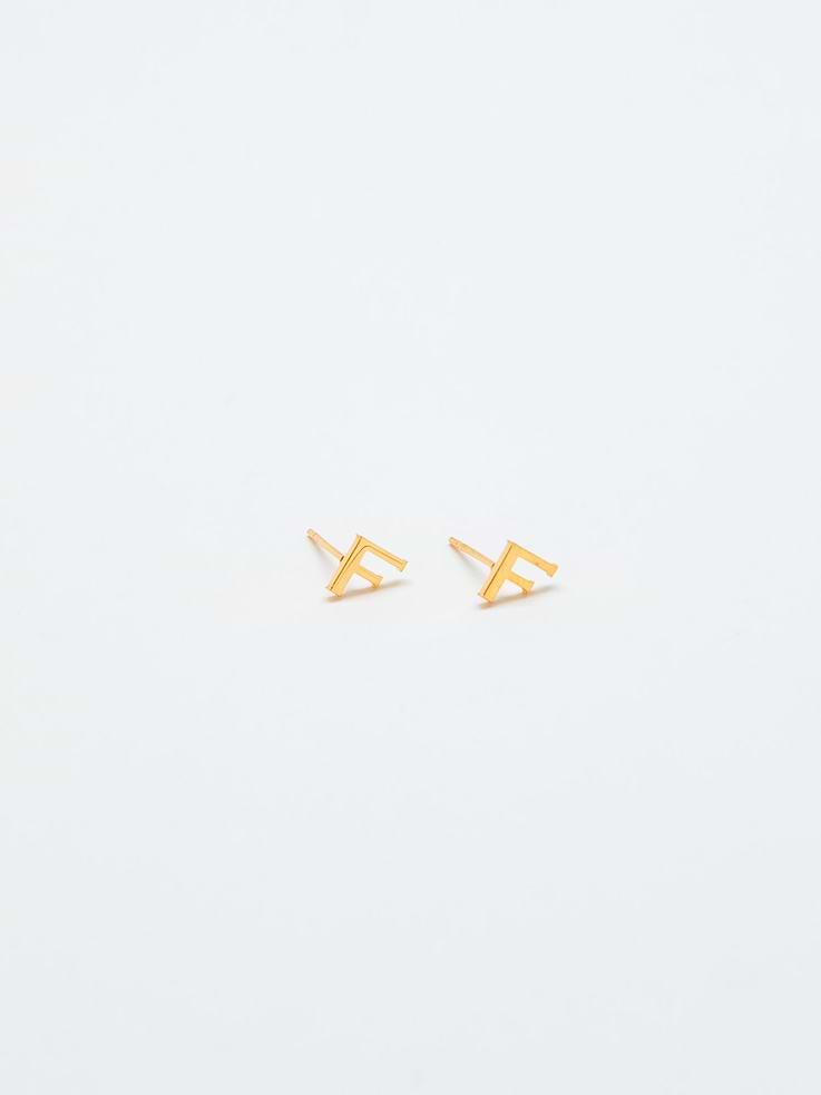 Image number 1 showing, Admiral Row Gold Initial Earrings
