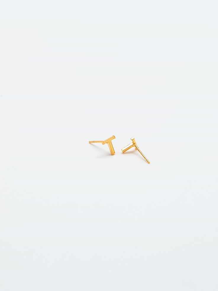 Image number 2 showing, Admiral Row Gold Initial Earrings