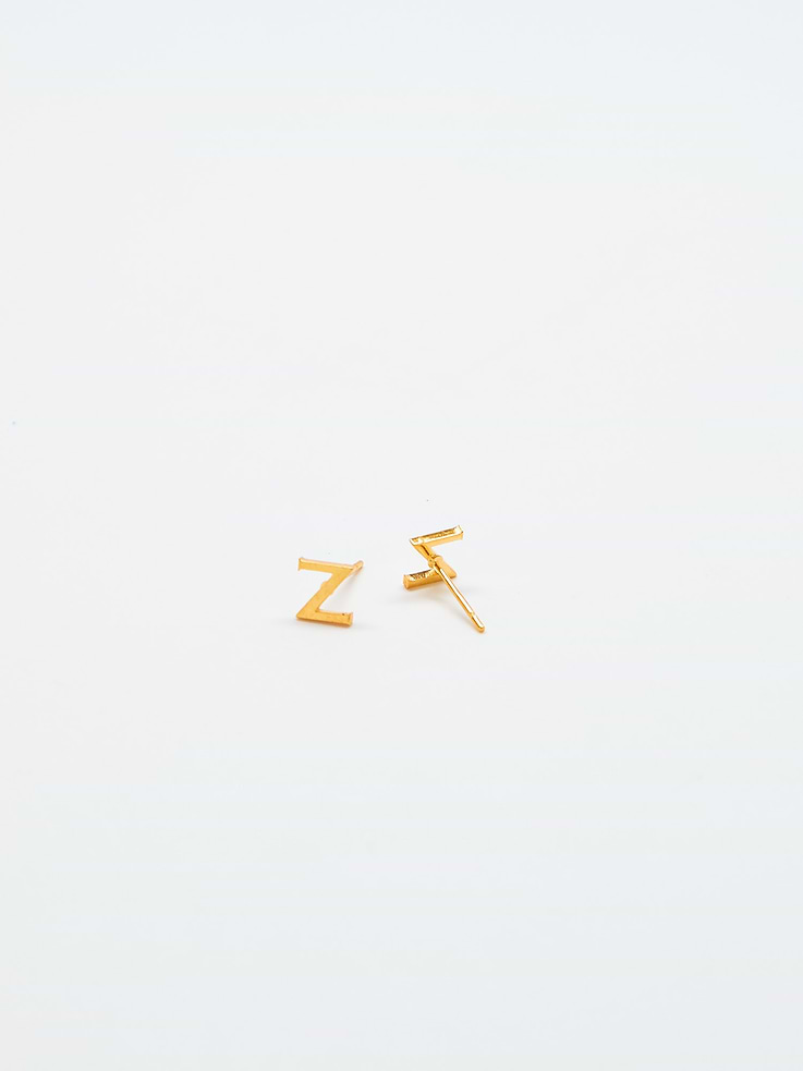 Image number 1 showing, Admiral Row Gold Initial Earrings