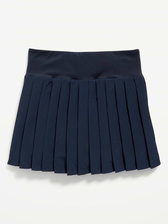 High-Waisted Pleated Performance Skort for Girls