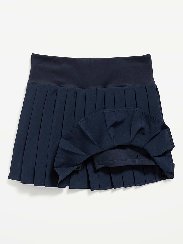 High-Waisted Pleated Performance Skort for Girls