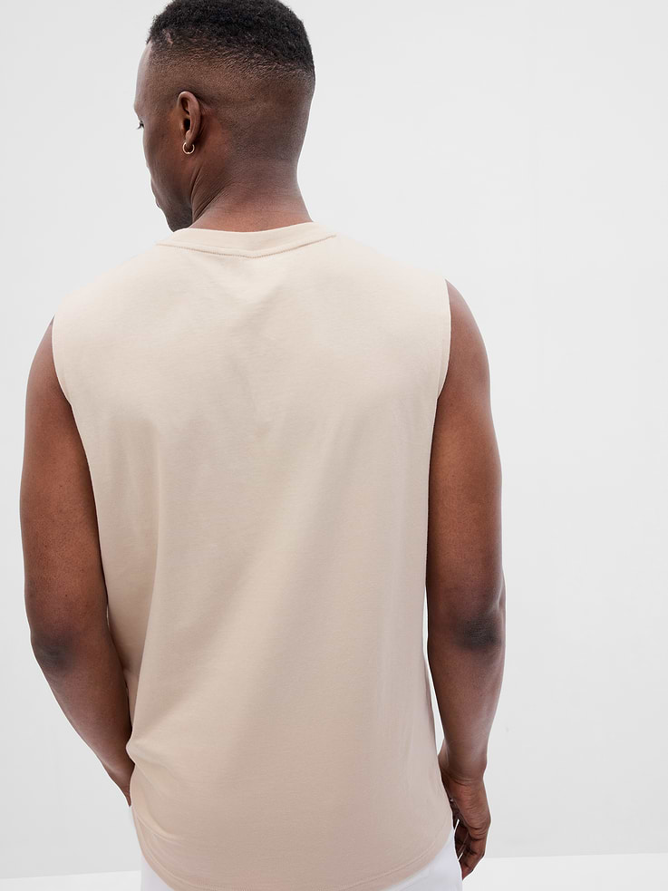 L'image numéro 2 présente T-shirt sport sans manches à poche 100 % coton biologique