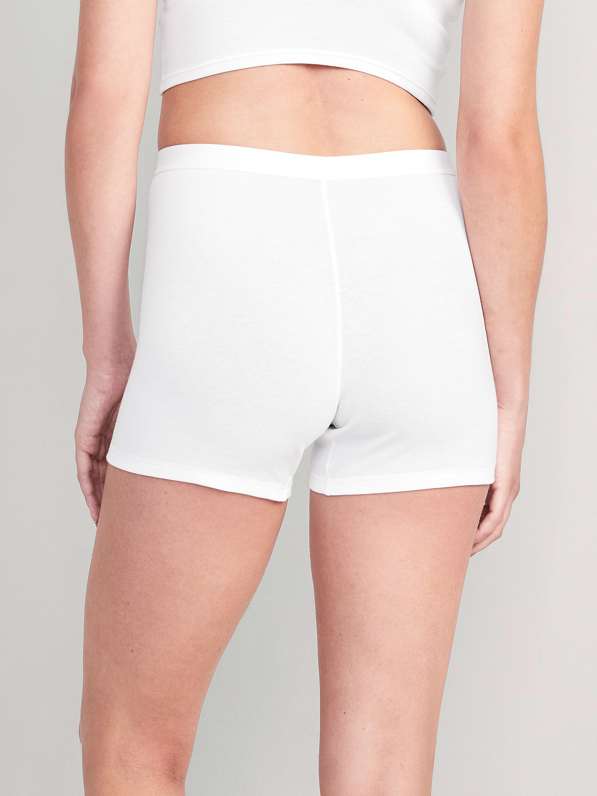 Image number 2 showing, High-Waisted Ribbed Boyshort Briefs -- 3-inch inseam