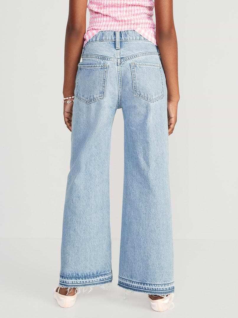 High-Waisted Baggy Ripped Wide-Leg Jeans for Girls | Old Navy