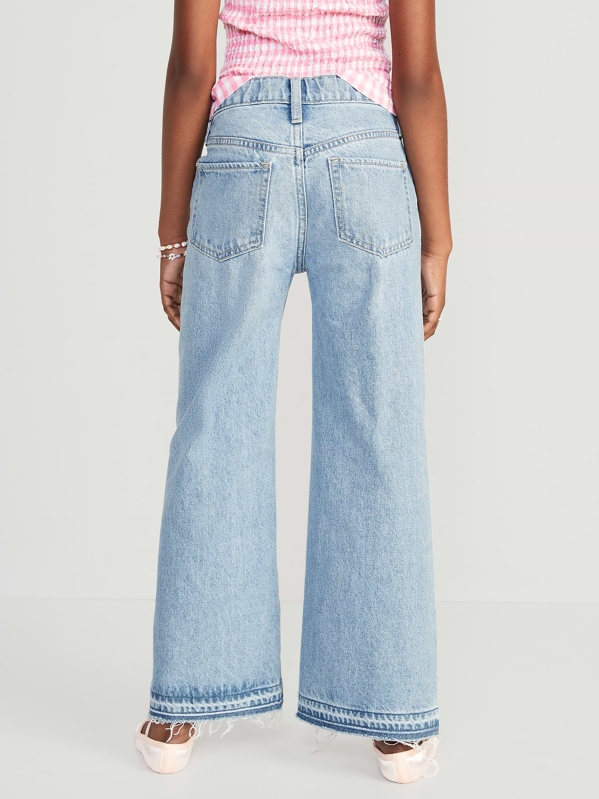 Image number 2 showing, High-Waisted Baggy Ripped Wide-Leg Jeans for Girls