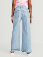 Image number 2 showing, High-Waisted Baggy Ripped Wide-Leg Jeans for Girls