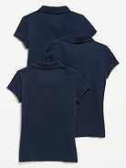 Image number 2 showing, Uniform Pique Polo Shirt 3-Pack for Girls