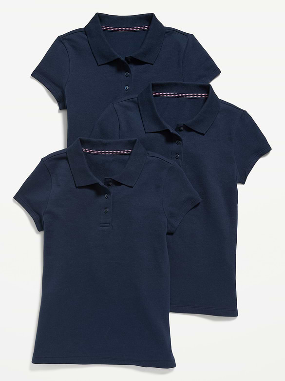 Polo d’uniforme scolaire pour Fille (paquet de 3)