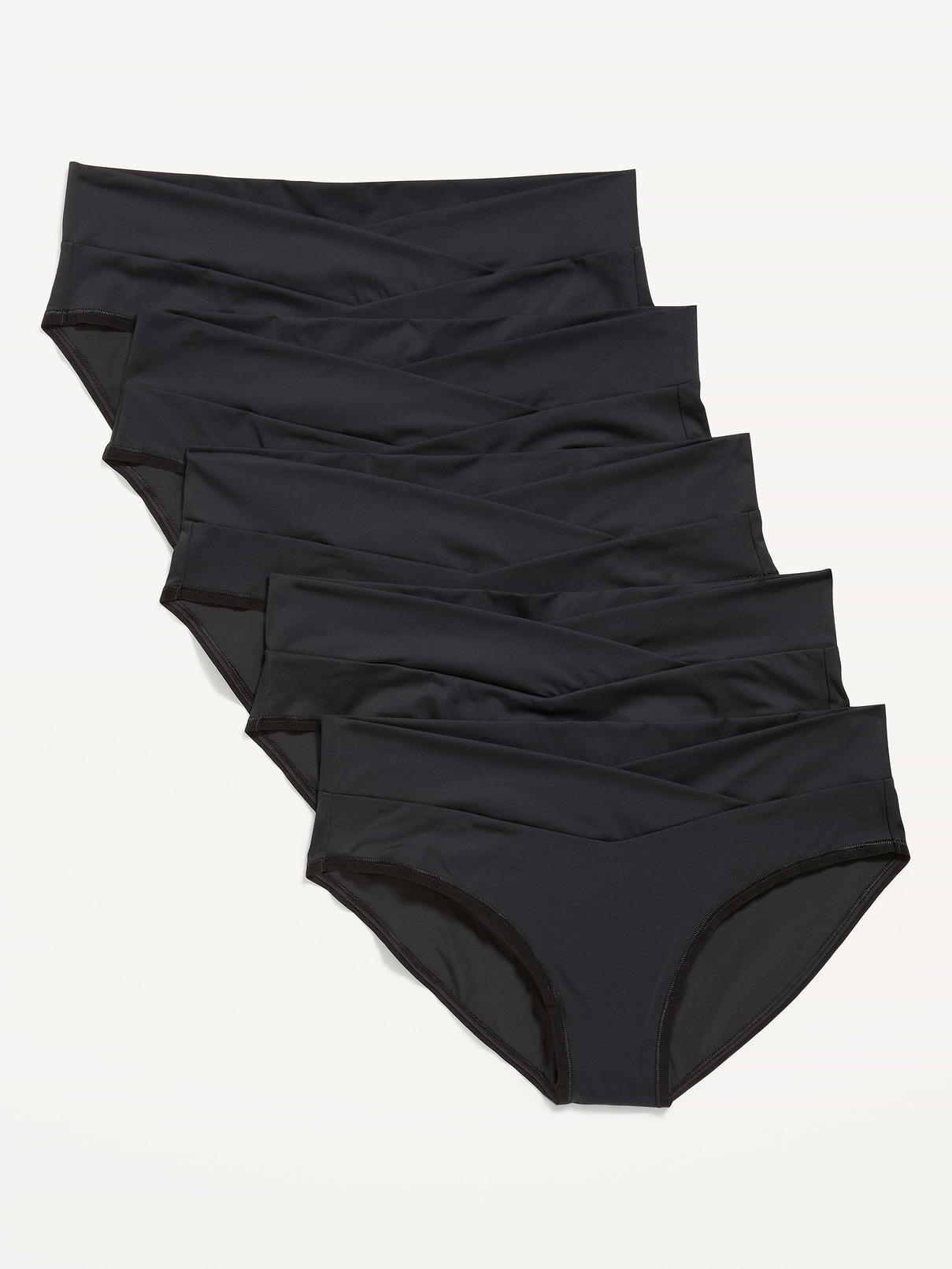 L'image numéro 1 présente Culotte bikini invisible taille basse en tricot doux de Maternité (paquet de 5)