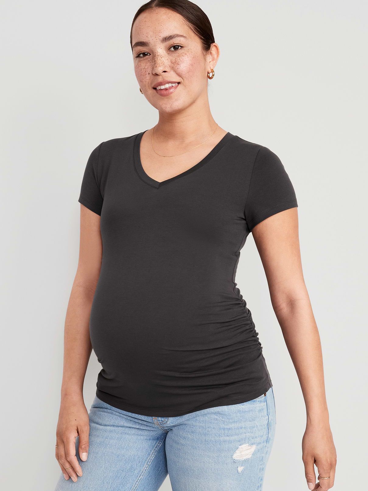 Image number 1 showing, Maternity V-Neck T-Shirt