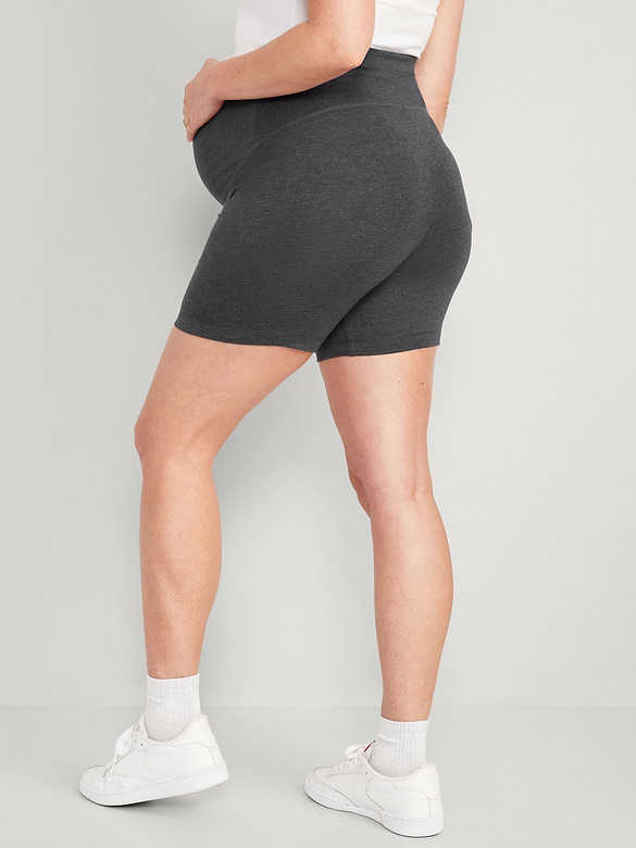 Maternity Full-Panel Biker Shorts -- 6-inch inseam