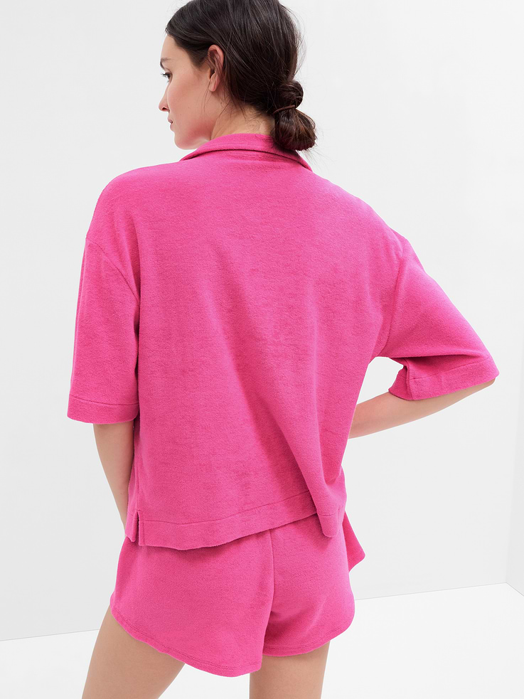 Image 6 of 6, Relaxed Towel Terry Top